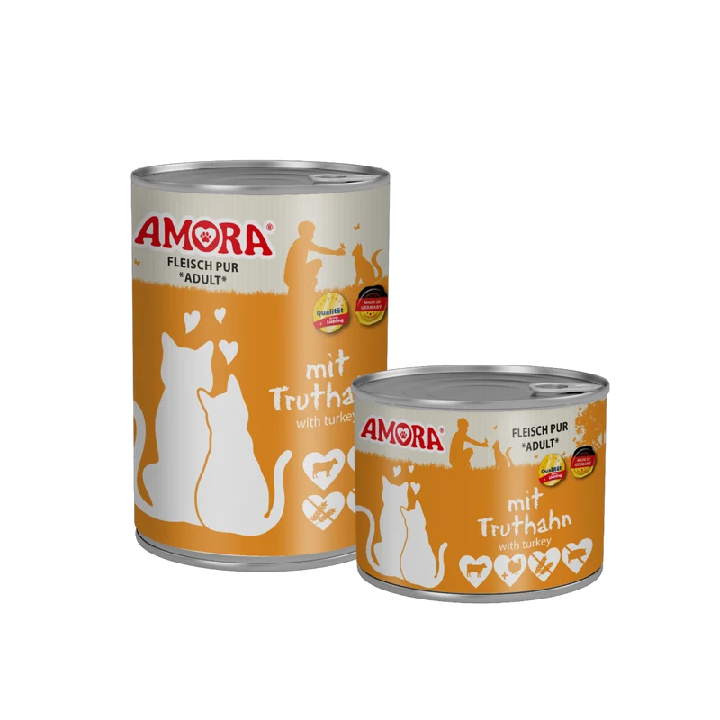AMORA Cat Pur Truthahn – Natürliche Vollnahrung mit extra viel Fleisch