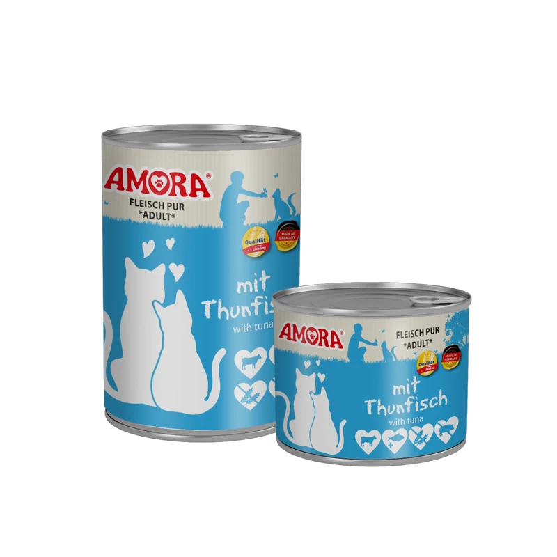 AMORA Cat Fleisch Pur Thunfisch – Natürliche Vollnahrung mit feinem Fischanteil