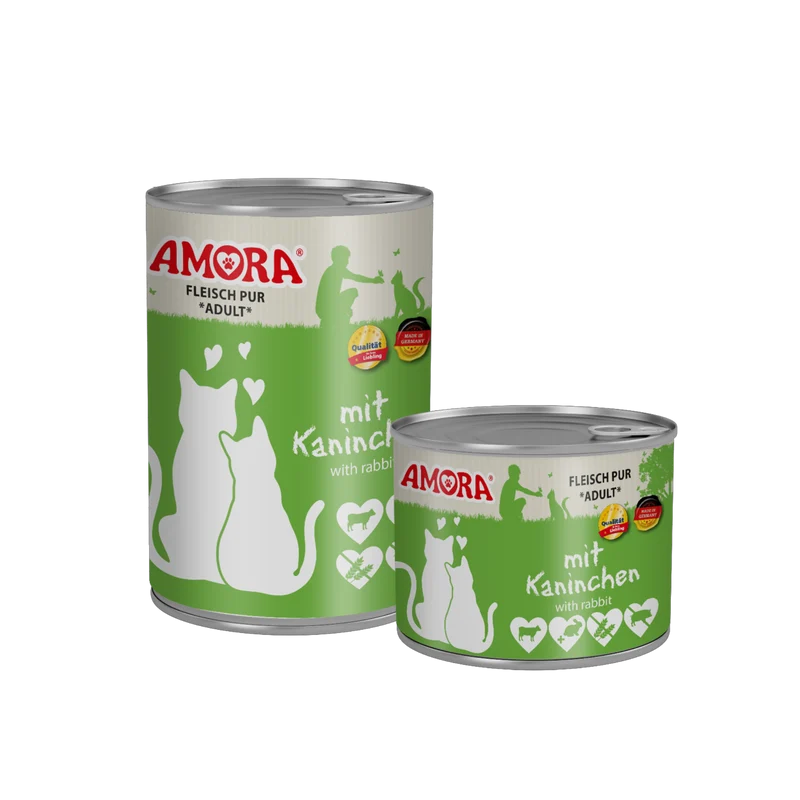 AMORA Cat Pur Kaninchen – Natürliche Vollnahrung mit feinem Kaninchenanteil