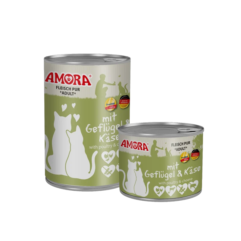 AMORA Cat Pur Geflügel + Käse – Herzhaft, proteinreich und unwiderstehlich cremig