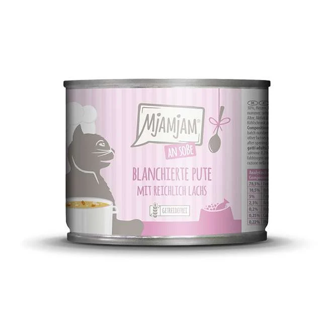 MjAMjAM – blanchierte Pute mit reichlich Lachs an Soße 185g