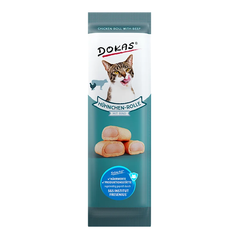 Dokas Cat - Hühnchen-Rolle mit Rind