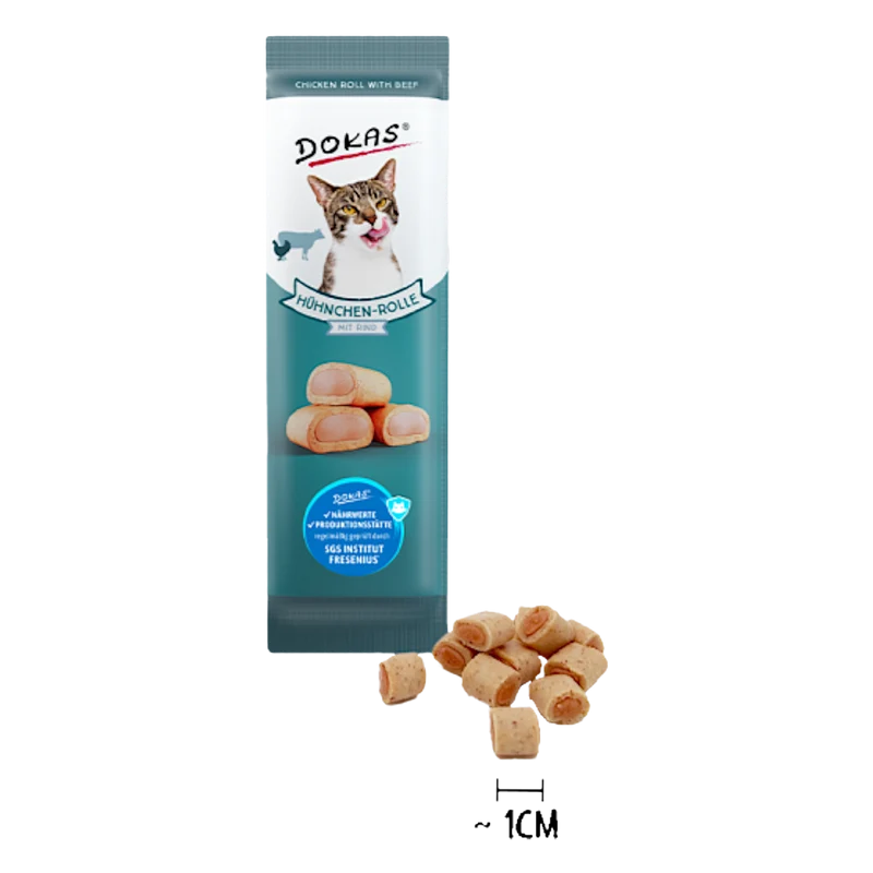 Dokas Cat - Hühnchen-Rolle mit Rind