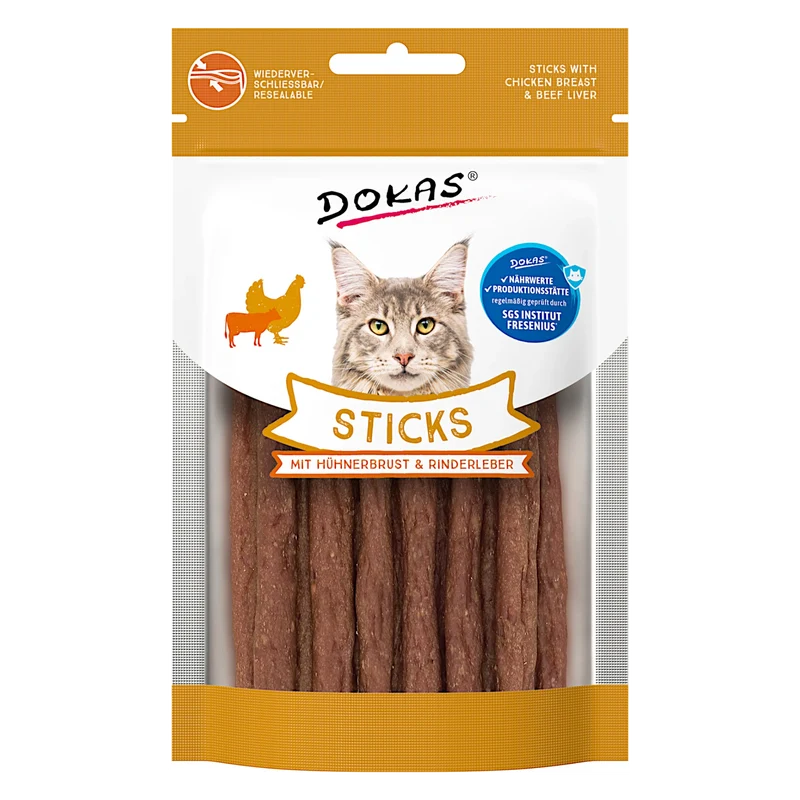 Dokas Cat - Sticks mit Hühnerbrust & Rinderleber