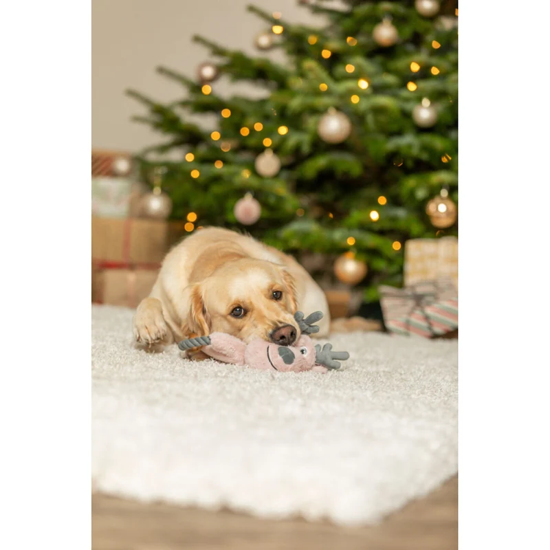 Xmas Weihnachten Rentier mit Tau aus Softplüsch Hundespielzeug