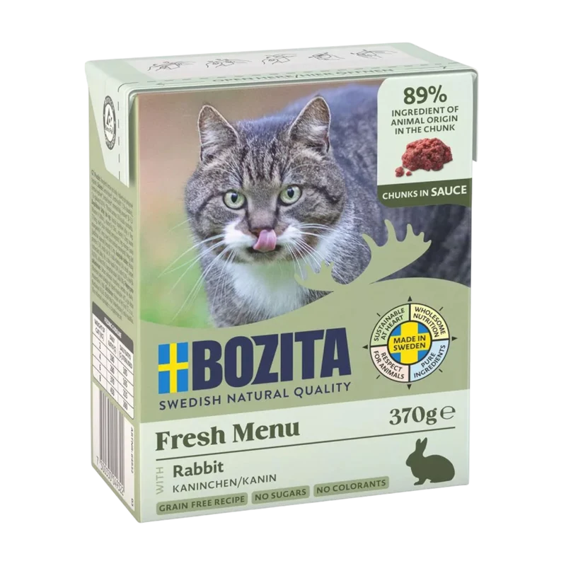 Bozita Häppchen in Sauce mit Kaninchen – fettarmes Premium-Nassfutter