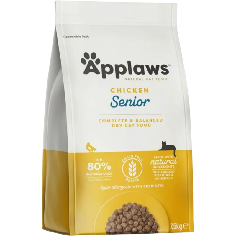 Applaws Cat Trockenfutter Senior Huhn – Getreidefreie Premium-Nahrung für ältere Katzen