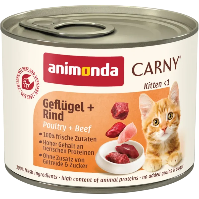 Carny Kitten Geflügel + Rind – solides Wachstumsfundament von Tag eins an