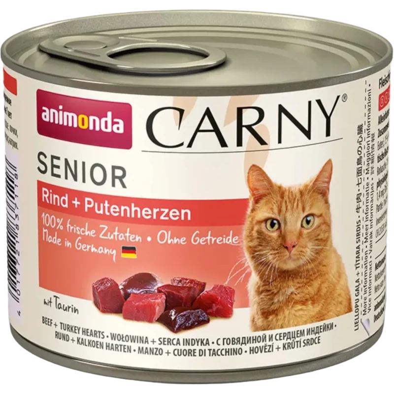 Carny Senior Rind + Putenherzen – Kraftvoller Fleischgenuss für reife Katzen