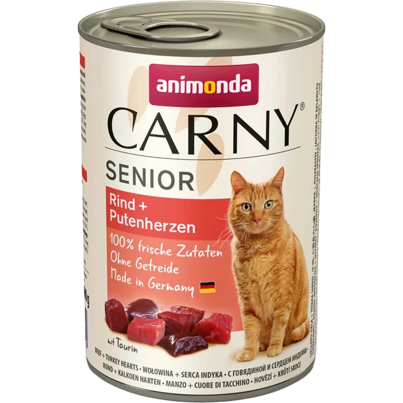 Carny Senior Rind + Putenherzen – Kraftvoller Fleischgenuss für reife Katzen