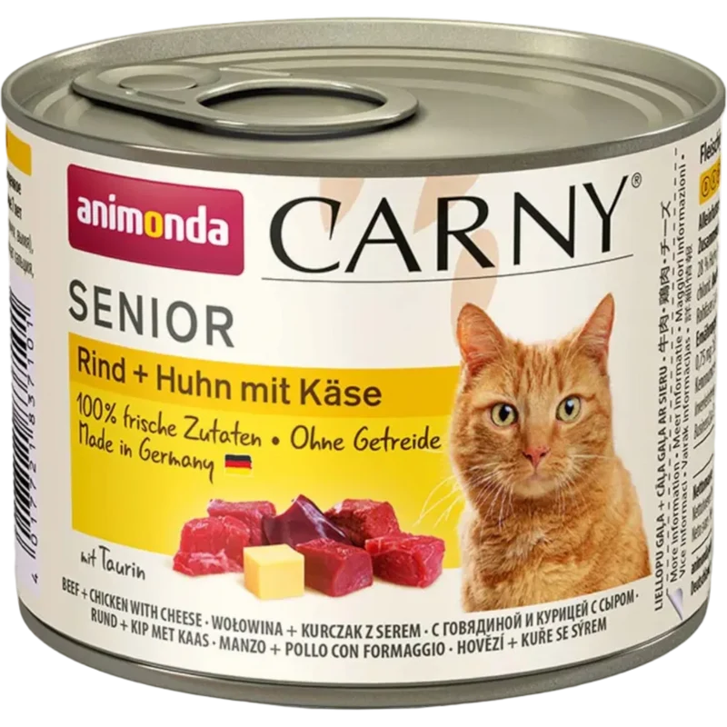 Carny Senior Rind + Huhn mit Käse – Genusskonzept für reife Katzen