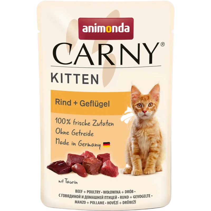 Carny Kitten Rind + Geflügel – Optimaler Fleischgenuss für einen starken Start