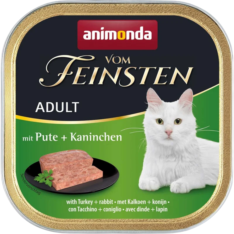 Vom Feinsten Adult Pastete mit Pute + Kaninchen Premium-Pastete für anspruchsvolle Genießerhaushalte.