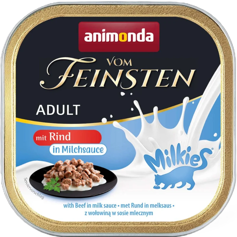 Vom Feinsten Adult mit Milkies®-Sauce – Rind in Milchsauce Cremiger Genuss trifft ausgewogene Premium-Ernährung.