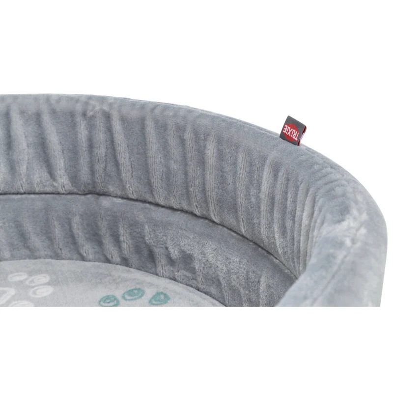 Hundebett Jimmy Softplüsch, oval, hellgrau