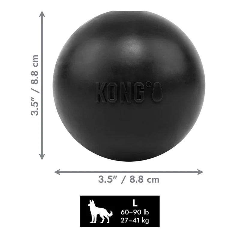 KONG Extreme Ball mit Loch – Robuster Hundeball aus Naturkautschuk | befüllbar | Gr. L