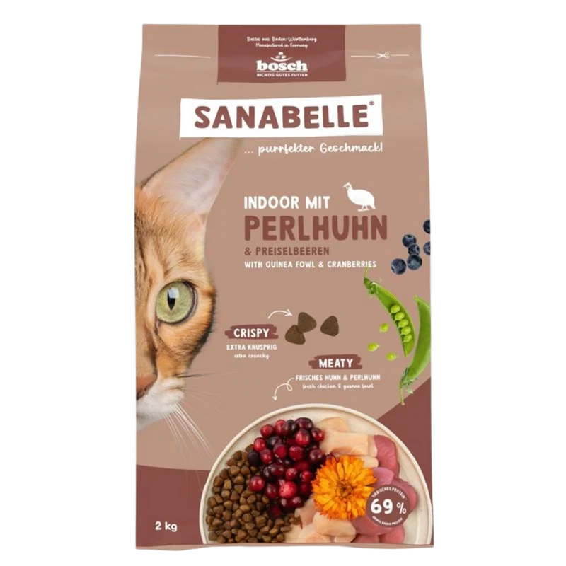 Sanabelle Indoor – Perlhuhn für ausgeglichenes Wohlbefinden von Wohnungskatzen