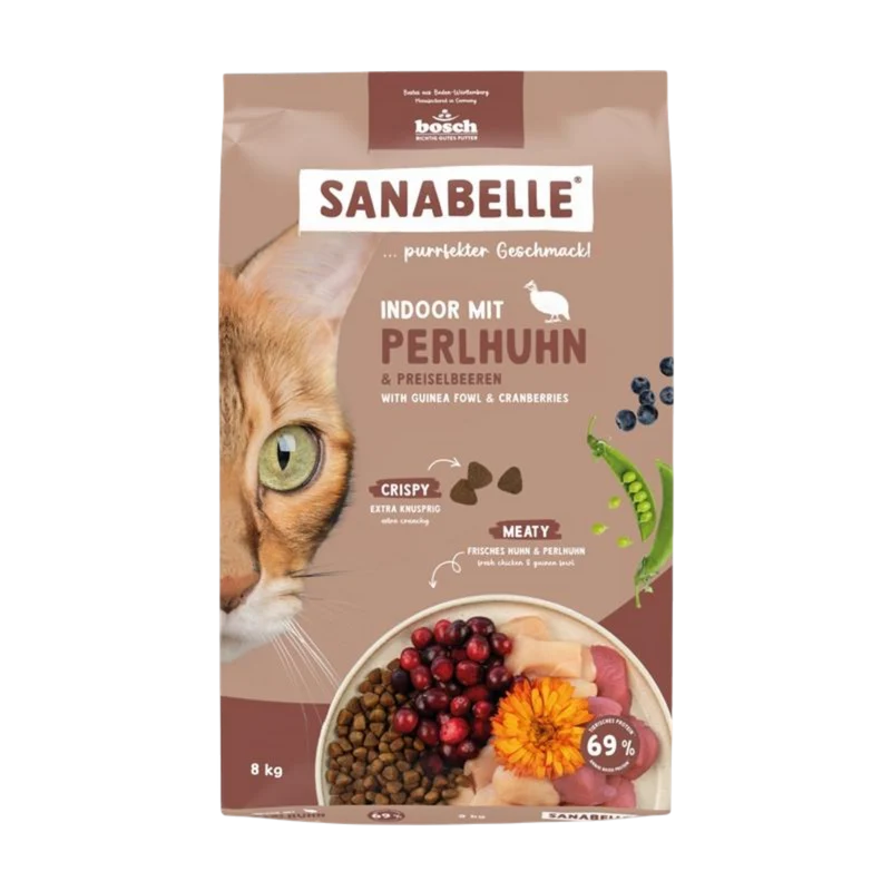 Sanabelle Indoor – Perlhuhn für ausgeglichenes Wohlbefinden von Wohnungskatzen