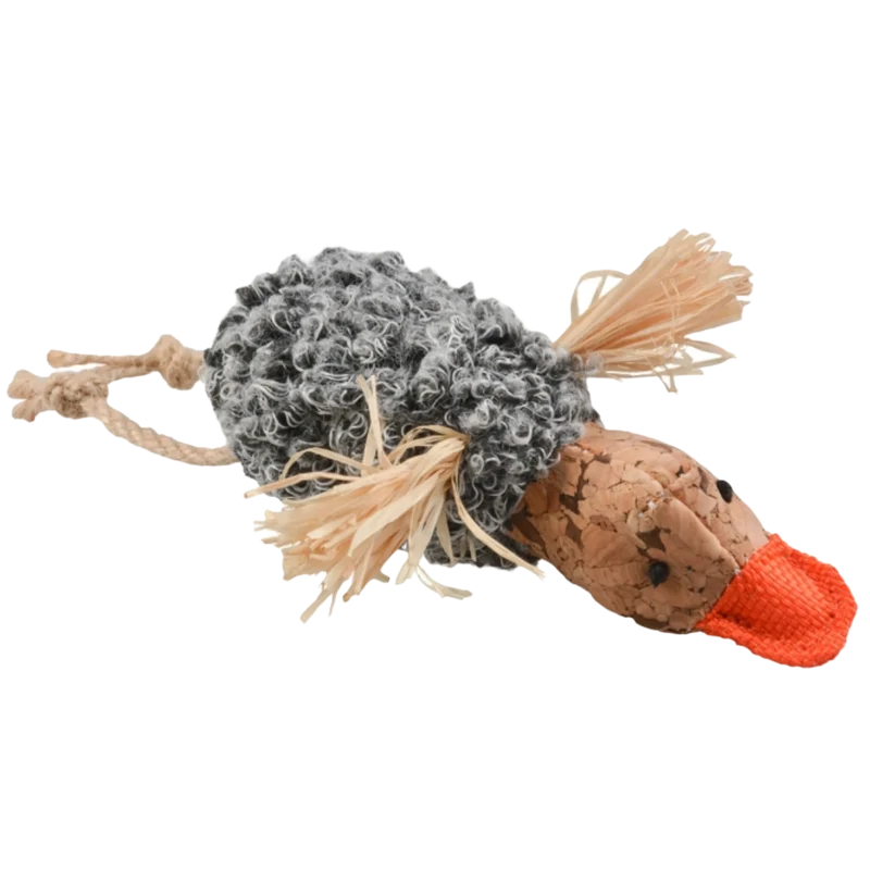 Duvoplus Cat Toy – Kork Knister-Ente in Grau