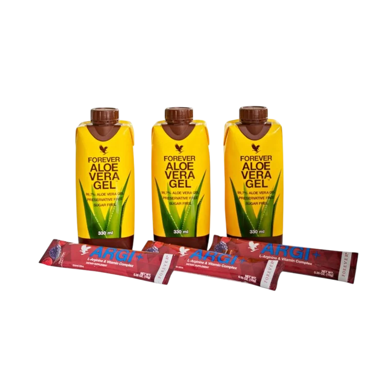 330 ml Forever Aloe Vera Gel & ARGI+ Tripack – Energie, Fokus und Performance im Kombipack