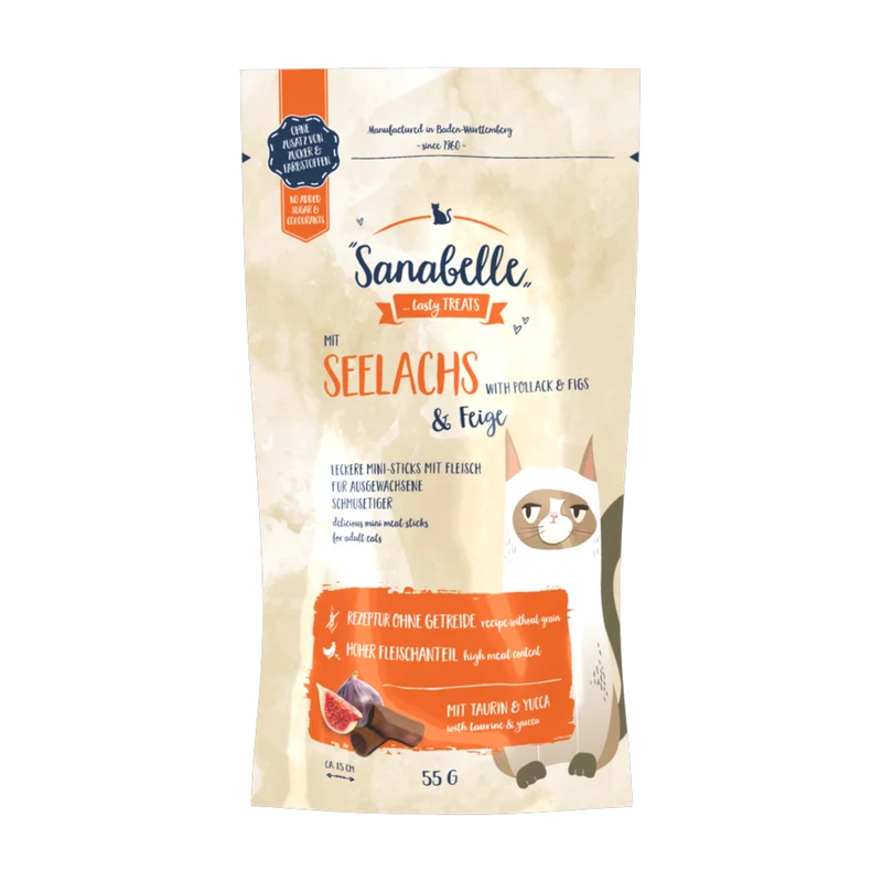 Sanabelle SOFT-STICKS Seelachs & Feige – zarte Genussmomente mit fruchtiger Note