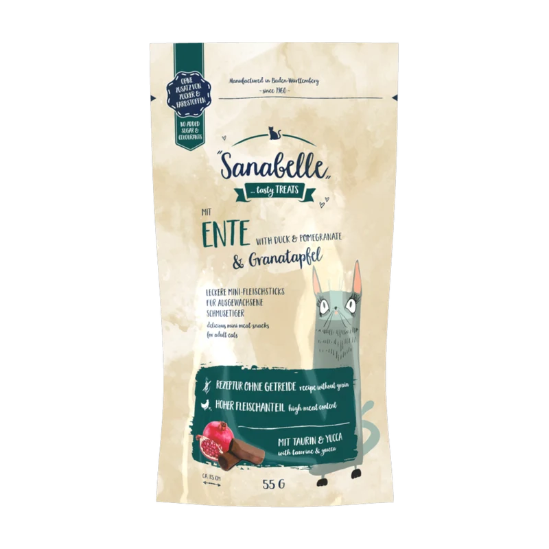 Sanabelle SOFT-STICKS Ente & Granatapfel – zarte Premium-Snacks für anspruchsvolle Samtpfoten