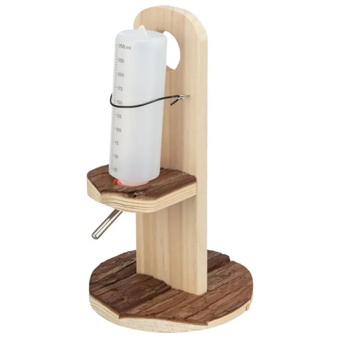 Trixie Tränkenhalter für Meerschweinchen & Kaninchen – aus Rindenholz