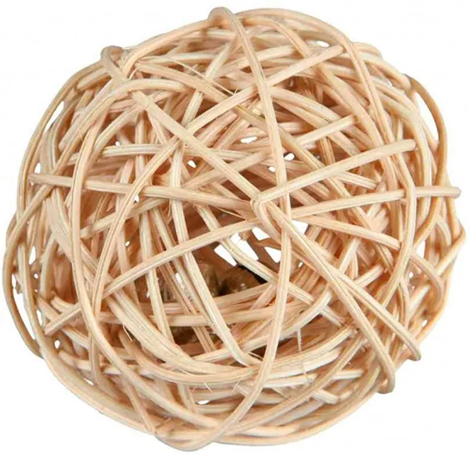 Trixie Weidenball mit Schelle - 4 cm – Spielvergnügen für Kleinnager