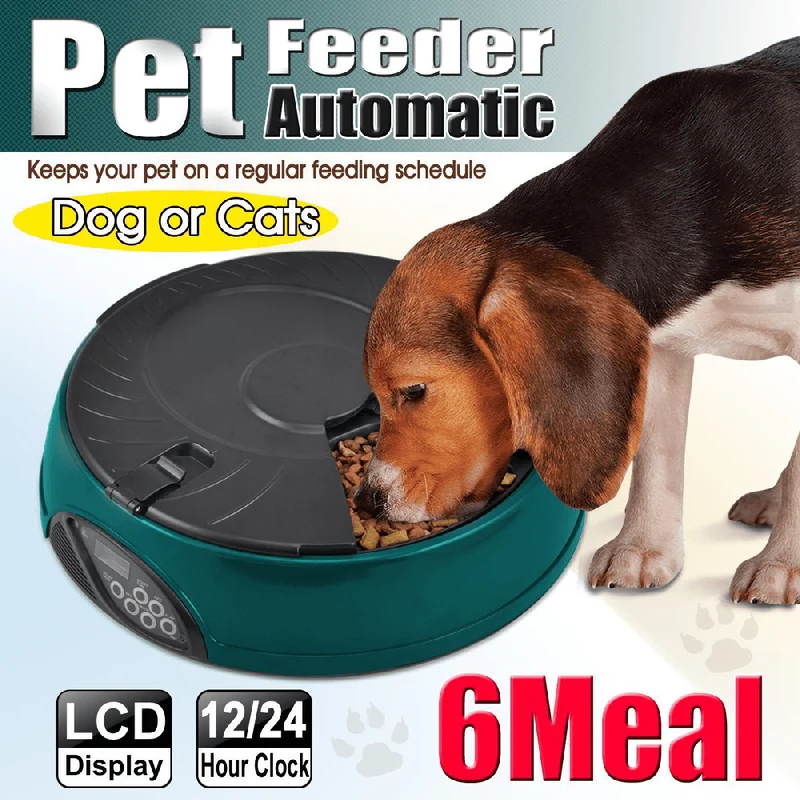 Popamazing 6 Days Cat + Dog + Rabbit Meal Automatic Pet Feeder Auto Dispenser (Yellow)