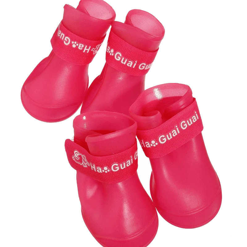 Pet Dog Rain Boots Booties Waterproof Protective Rubber Shoes,3 sizes,BLACK