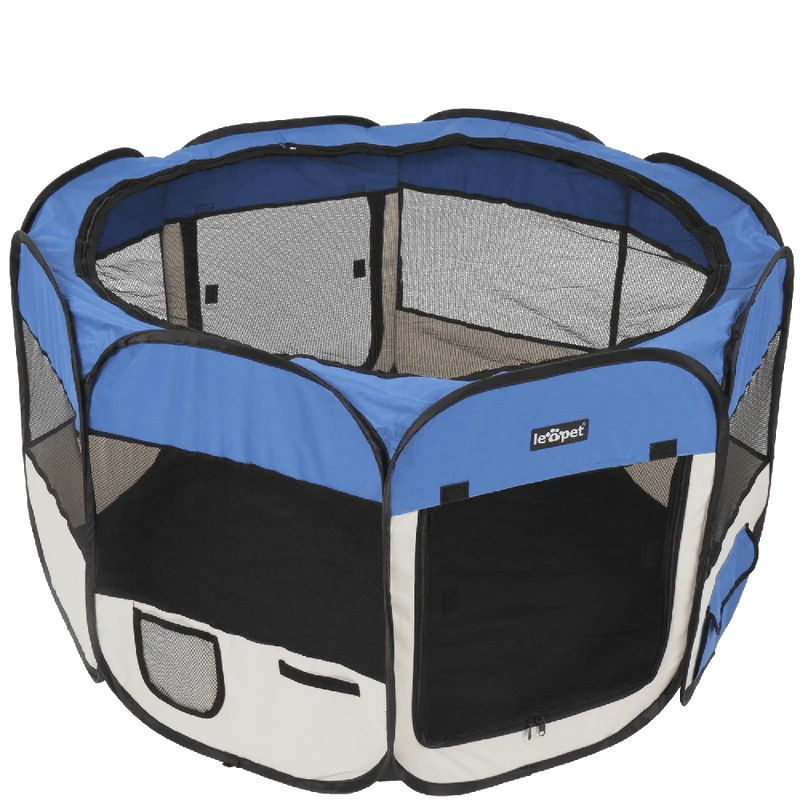 Leopet® TSPB09 Playpen for Puppies and Small Animals DIFFERENT COLOURS (Black)