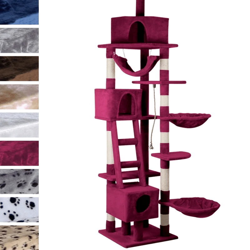 Leopet® KBD010 2beige Cat Tree Scratching Post Kitten Climbing Excercise Activity Centre Sisal Height ca. 230cm