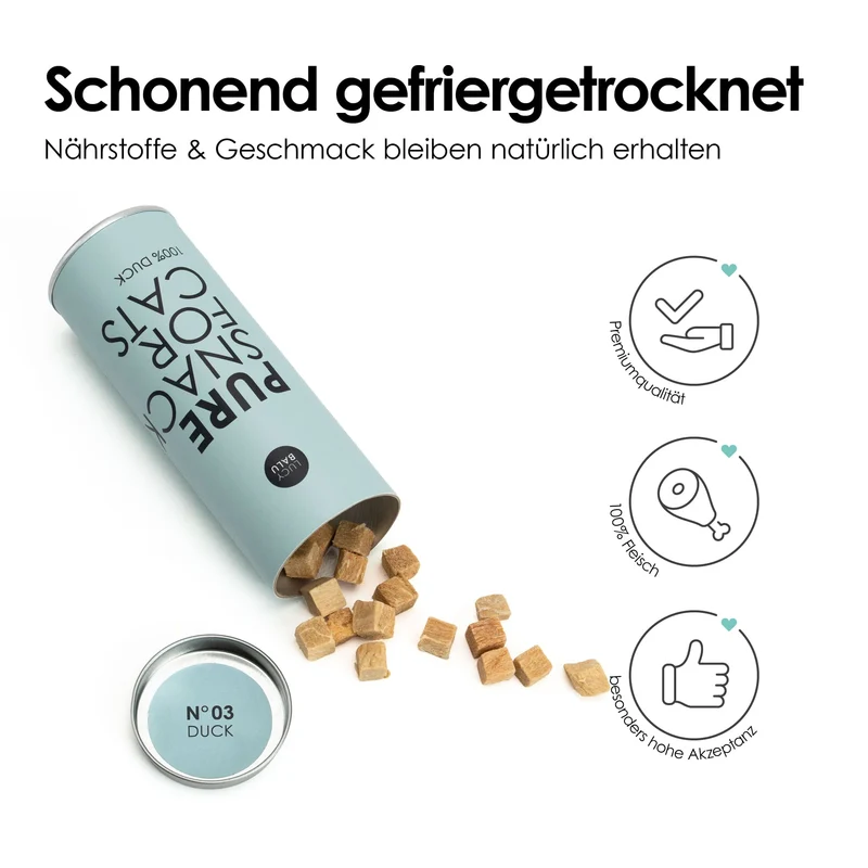 PURE Katzensnacks Ente gefriergetrocknet