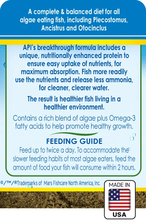 API Algae Eater Wafers Fish Food 3.7oz