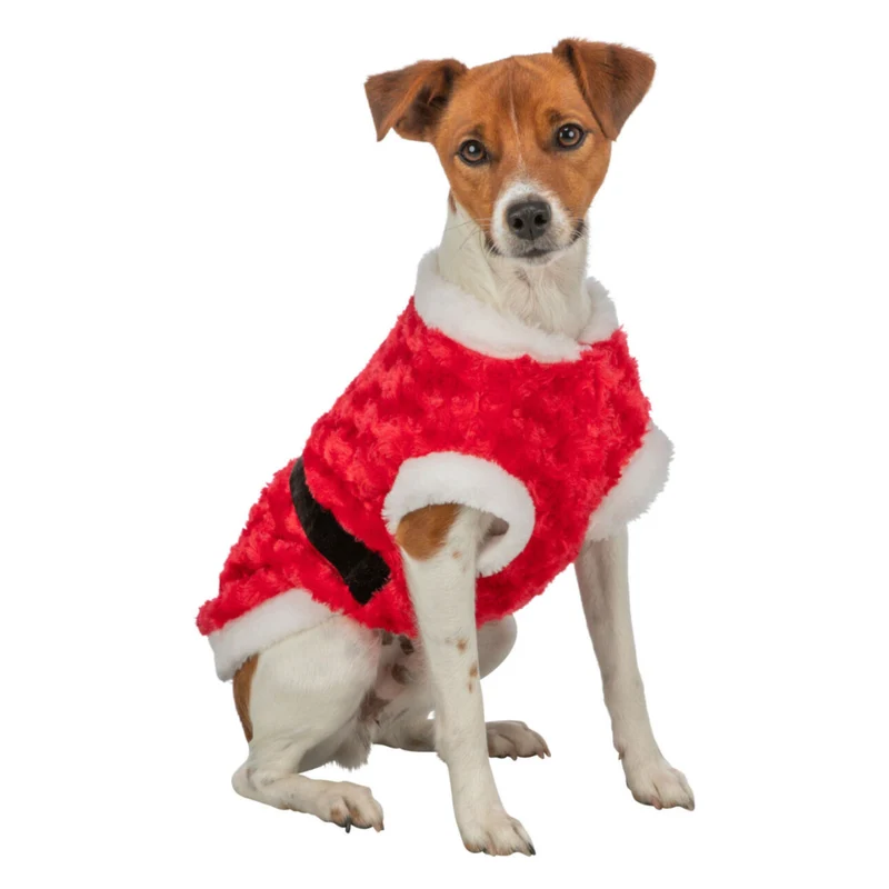 Trixie Plush Xmas Santa Coat For Dogs Red