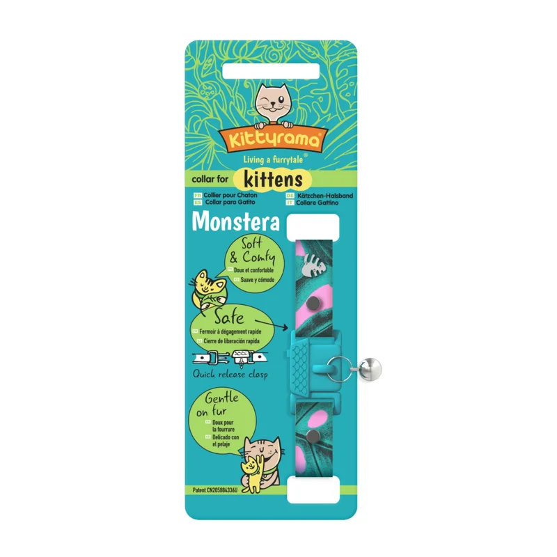 Kittyrama Monstera Botanicals Hypoallergenic Kitten Collar 14.5-18.5cm