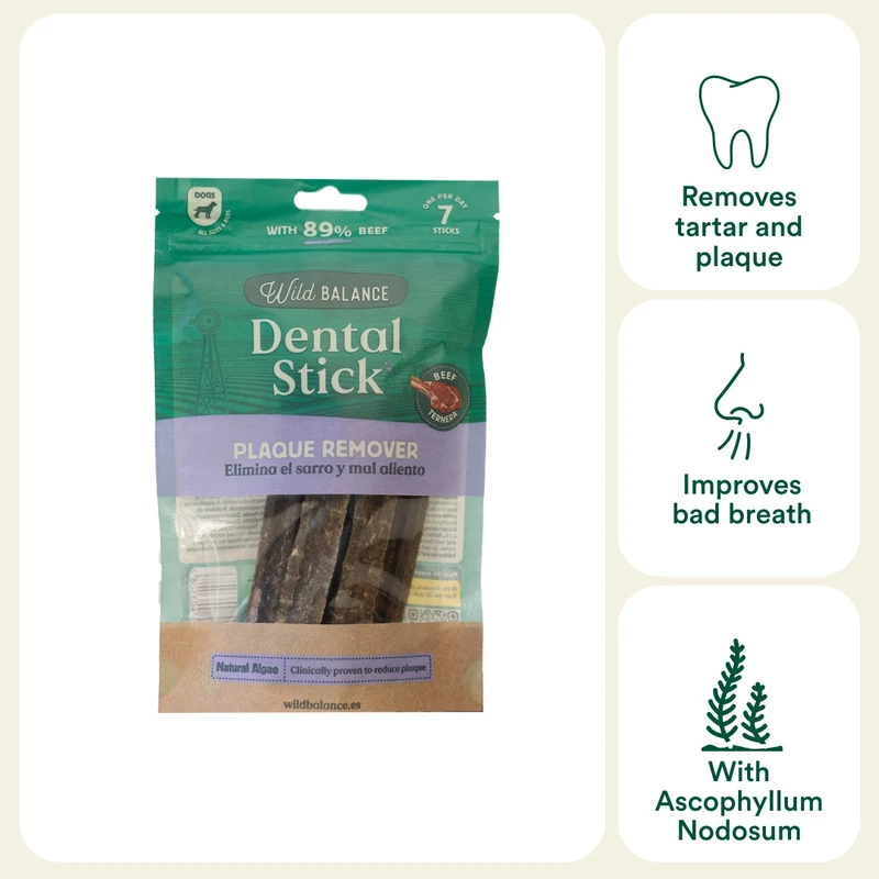 Wild Balance Beef Dental Sticks For Tartar & Plaque Dog Treat 7PCS