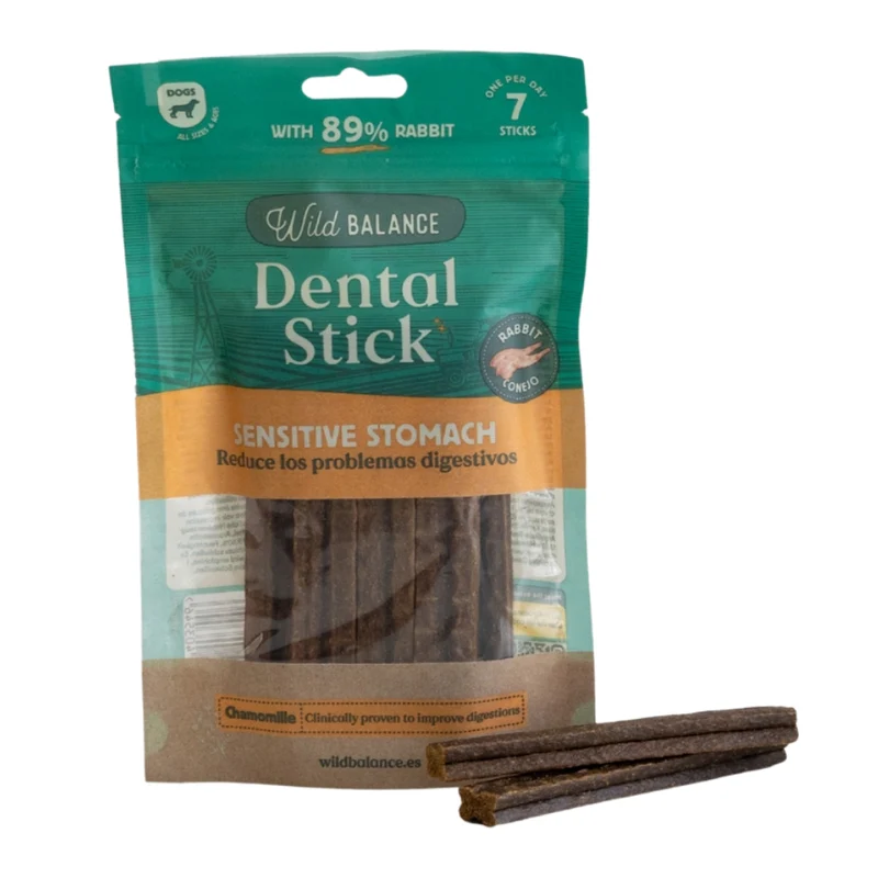 Wild Balance Rabbit, Chamomile & Sage Dental Sticks for Sensitive Stomach Dog Treat 7PCS