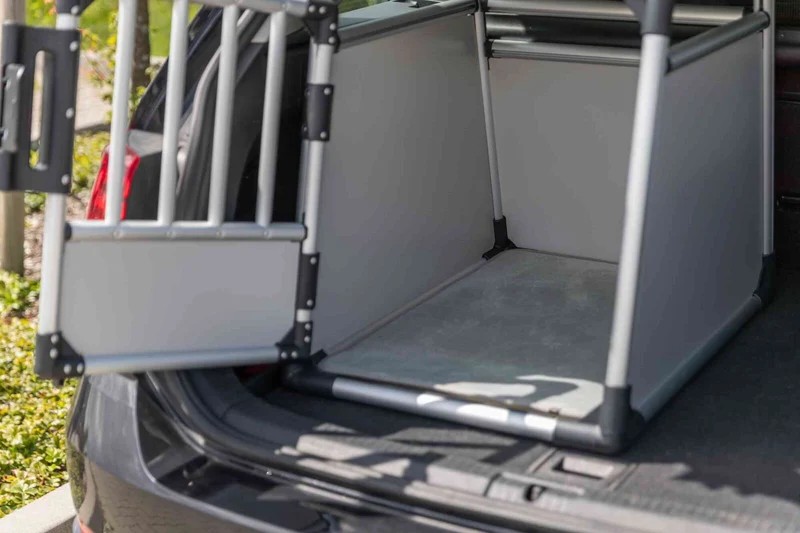 Trixie Aluminium Dog Transport Crate Box With Panel Door Light Grey