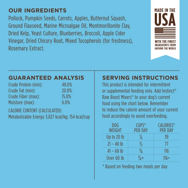 Instinct Raw Boost Mixers Wild-Caught Alaskan Pollock Recipe Dog Food Topper