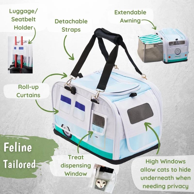 Kittyrama Waterproof Cat Carrier & Hideaway | Airline-Approved