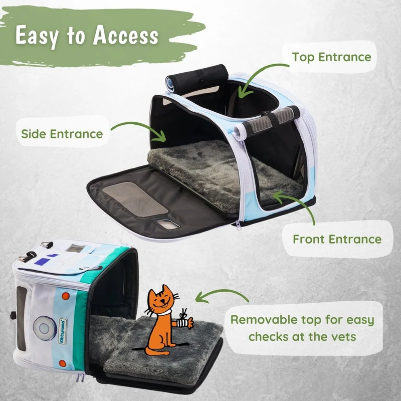 Kittyrama Waterproof Cat Carrier & Hideaway | Airline-Approved