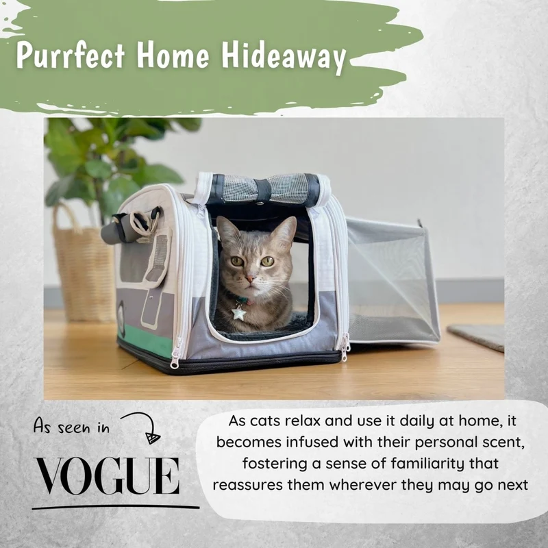 Kittyrama Waterproof Cat Carrier & Hideaway | Airline-Approved
