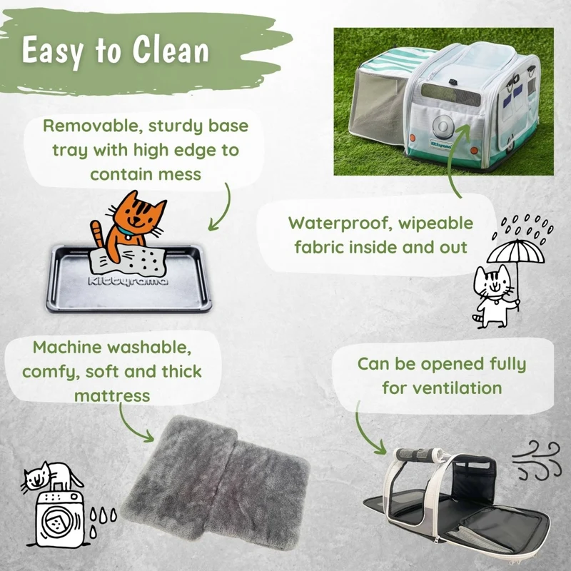 Kittyrama Waterproof Cat Carrier & Hideaway | Airline-Approved