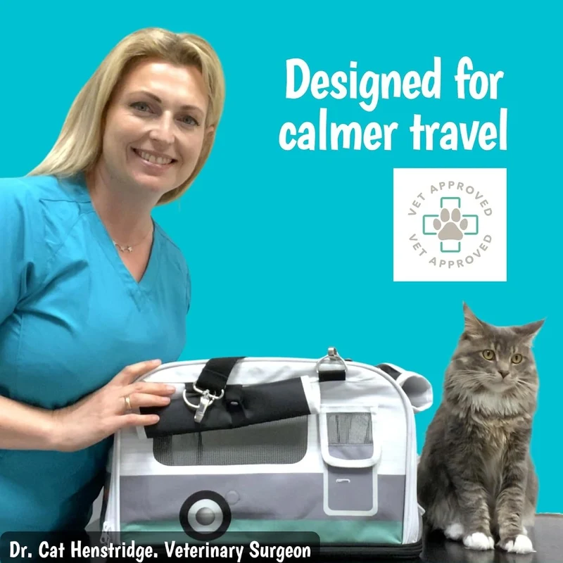 Kittyrama Waterproof Cat Carrier & Hideaway | Airline-Approved