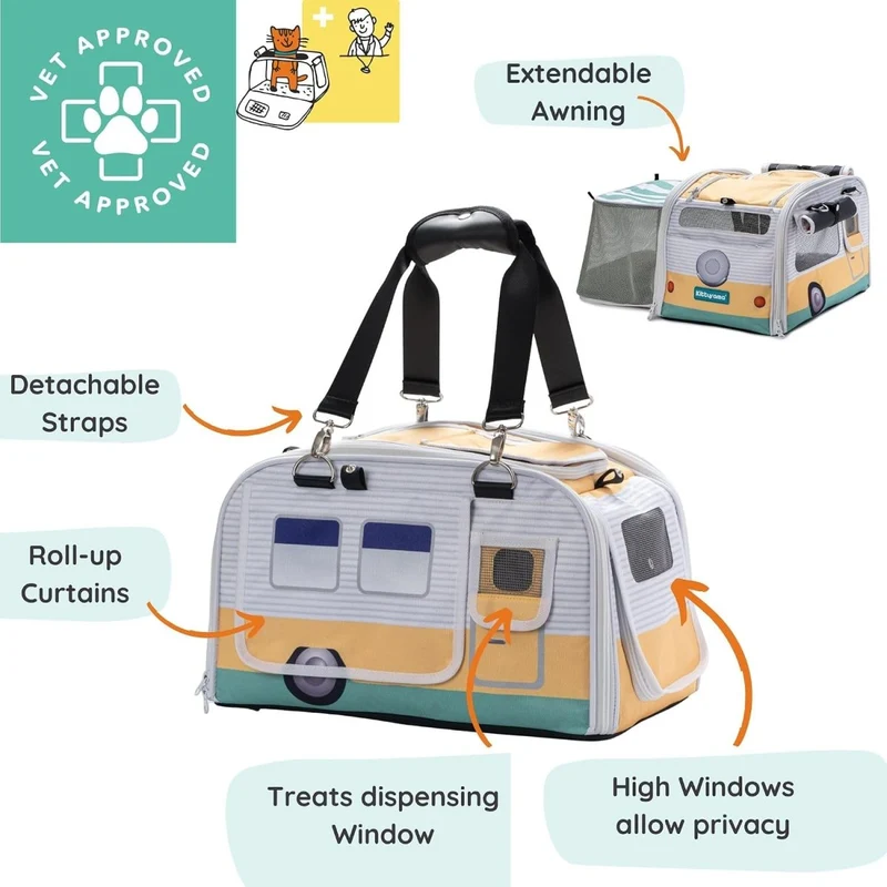 Kittyrama Waterproof Cat Carrier & Hideaway | Airline-Approved