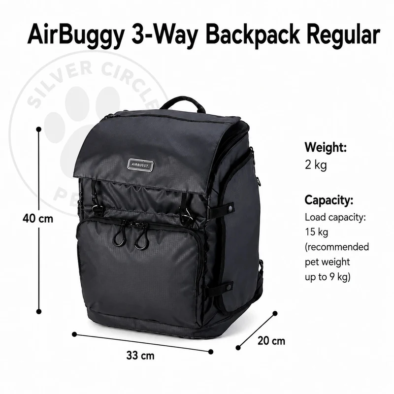 AirBuggy 3-Way Backpack Pet Carrier | Regular & Wide | Backpack, Front & Shoulder