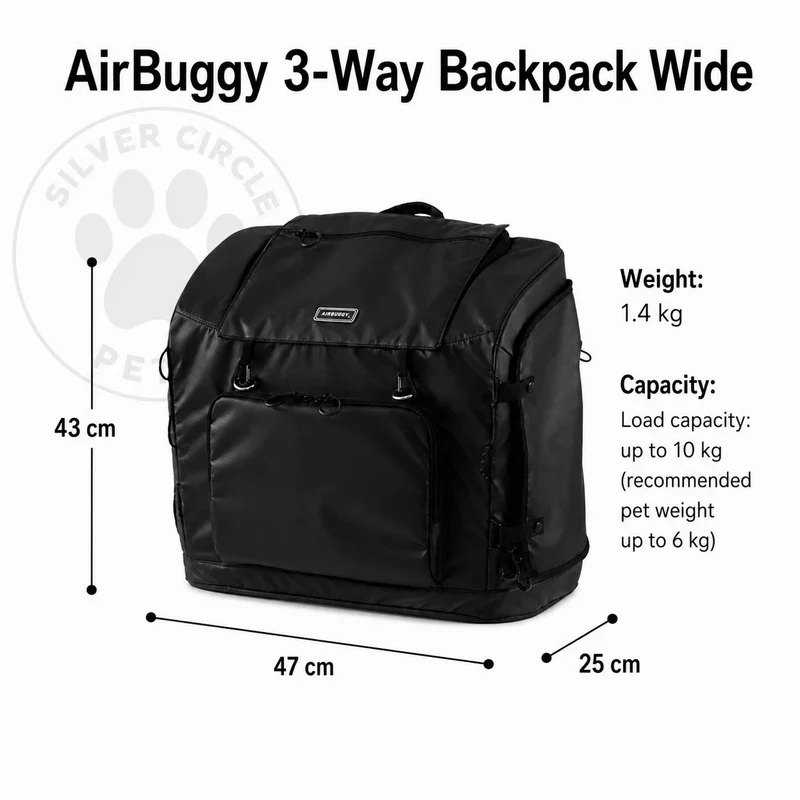 AirBuggy 3-Way Backpack Pet Carrier | Regular & Wide | Backpack, Front & Shoulder