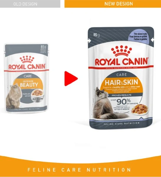 Royal Canin Hair & Skin In Jelly Adult Wet Cat Food 85G - Pack of 12