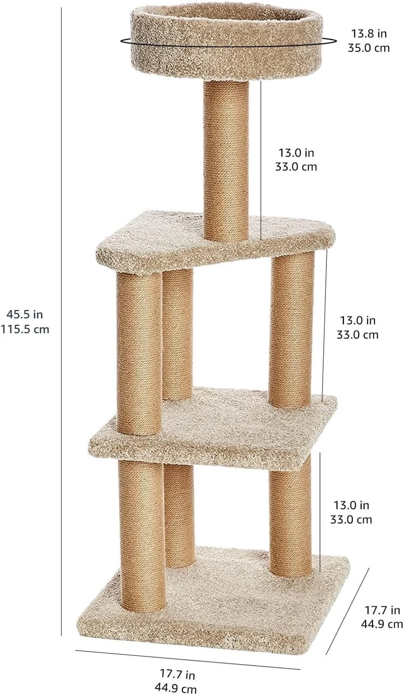 Regalia Cozy Cat Tree Tower & Scratching Post 45.7x45.7x116.8cm